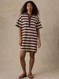 Recycled Cotton Knit Dress - Espresso Stripe