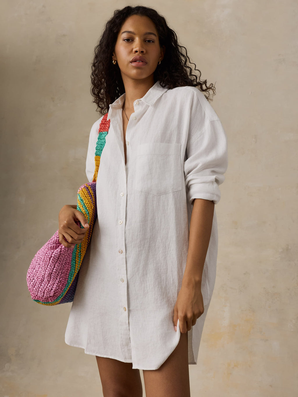 Laguna Linen Kova Shirtdress - White
