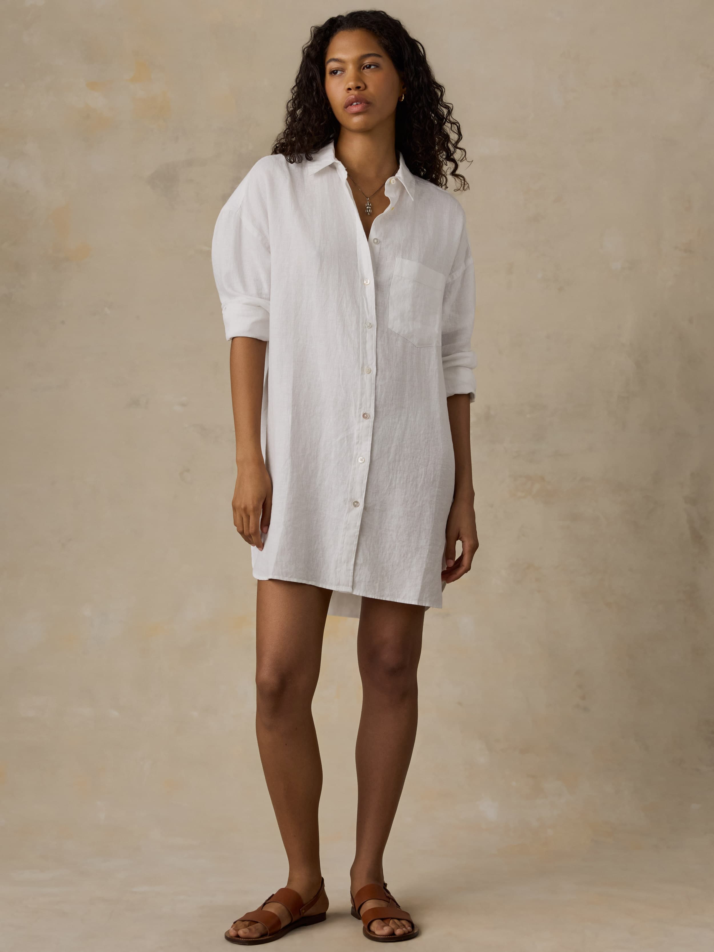 Laguna Linen Kova Shirtdress - White