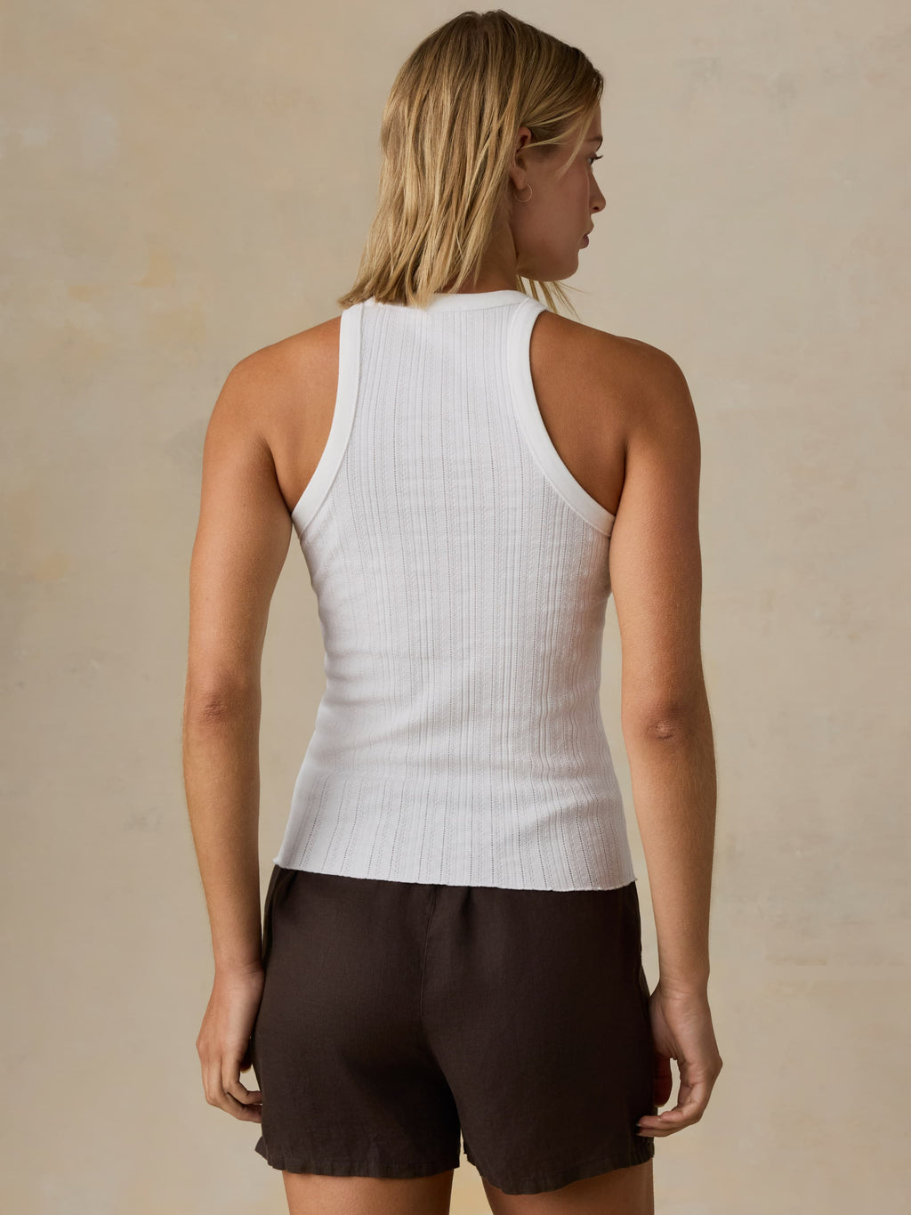 Paradise Pointelle Tank - White
