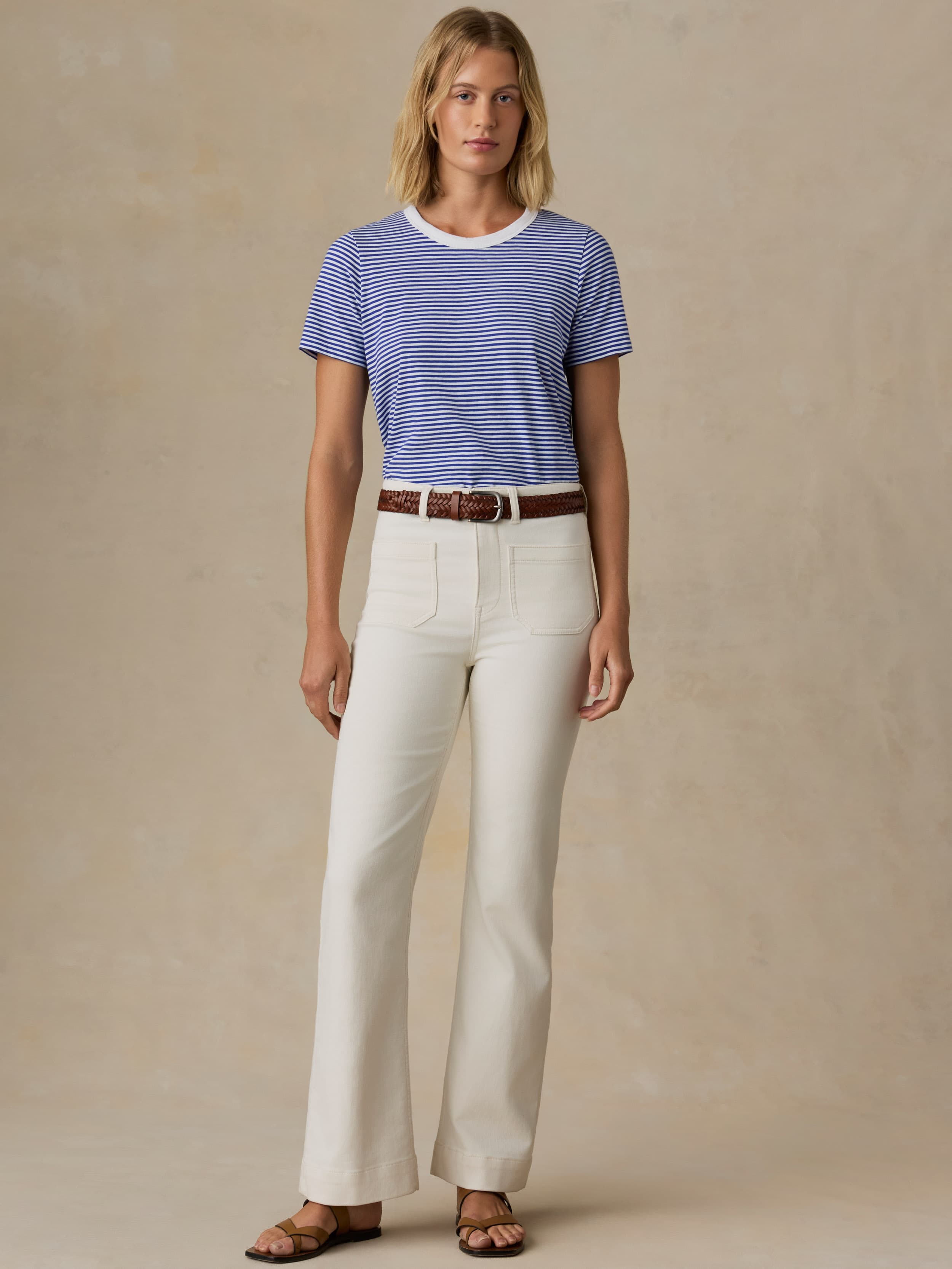 Sunwashed Regenerative Tee - Cobalt Stripe
