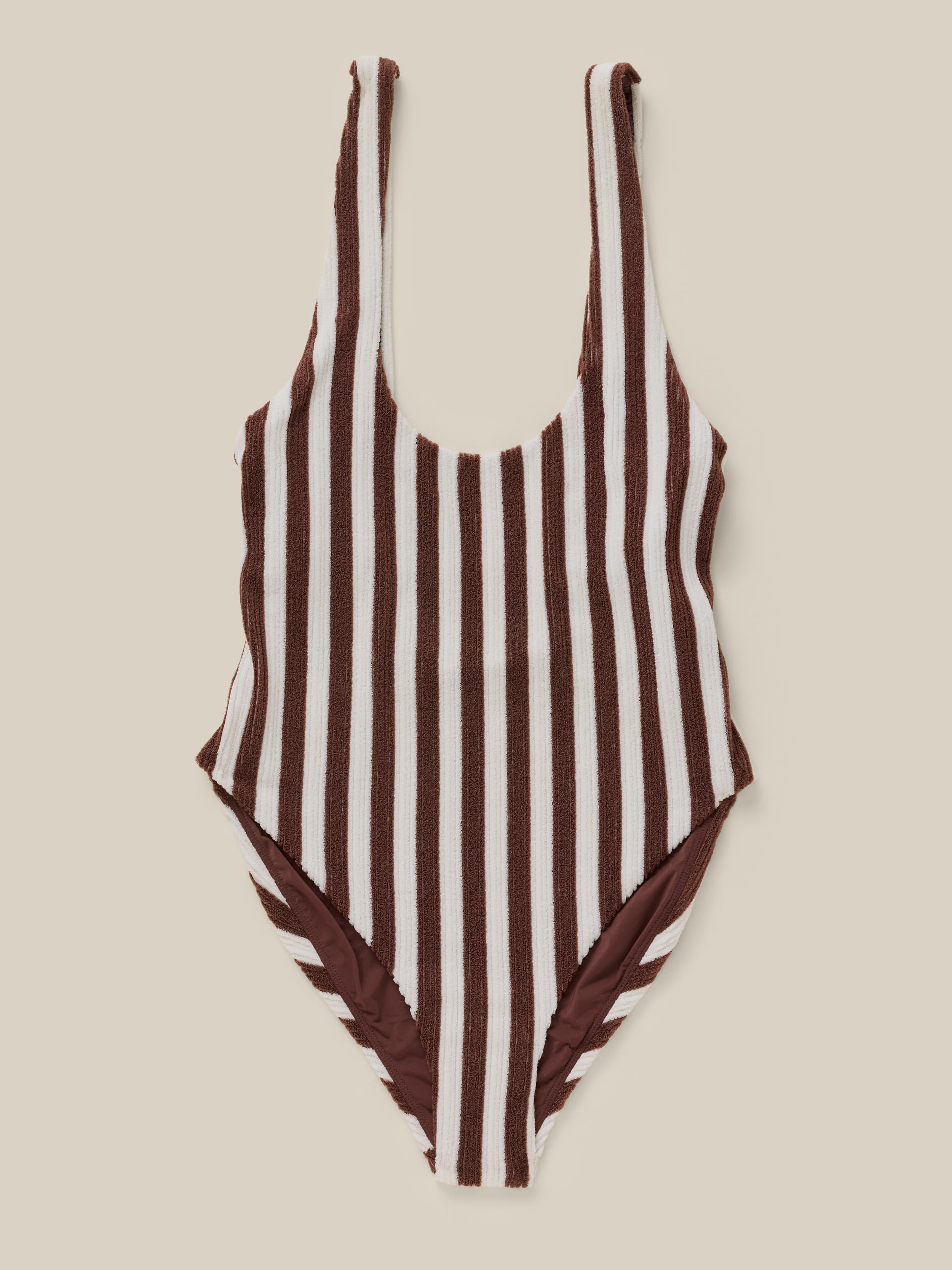 Wavebreak One Piece - Mini Cocoa Stripe
