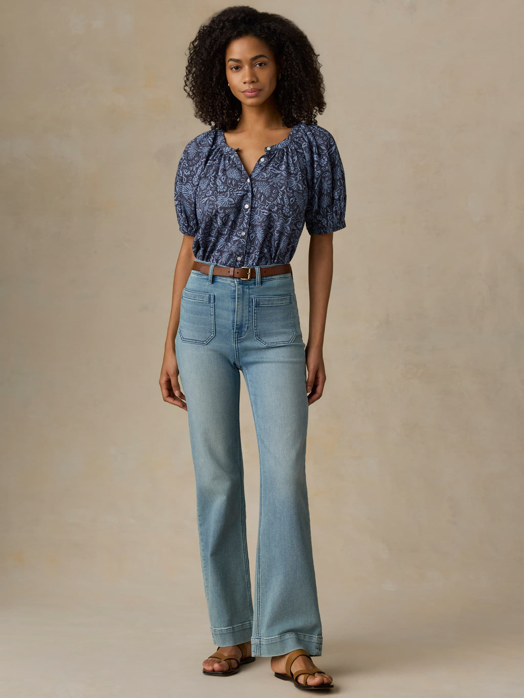Voile Lettie Top - Blue Moon Petals