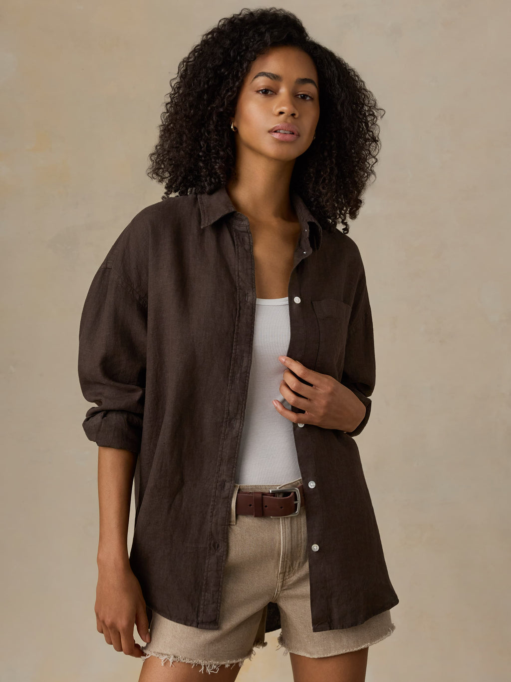 Laguna Linen Relaxed Shirt - Demitasse