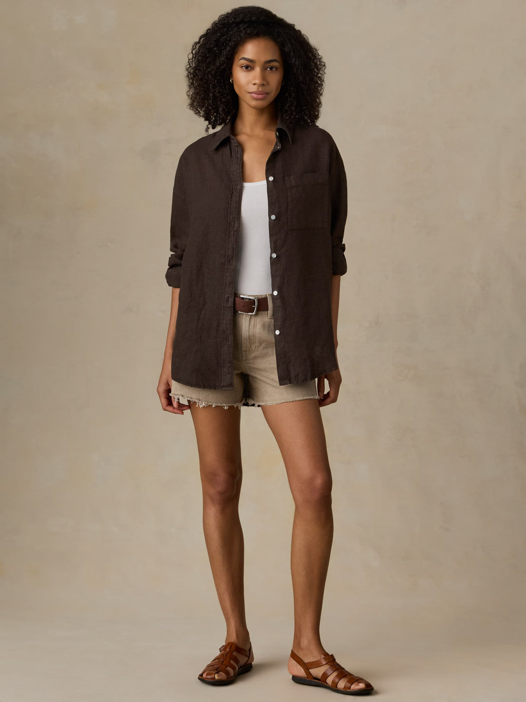 Laguna Linen Relaxed Shirt - Demitasse